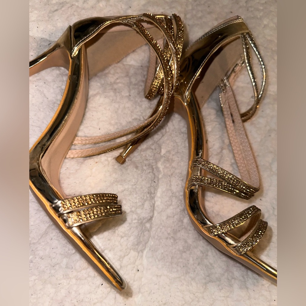 Gold Rhinestone Heels